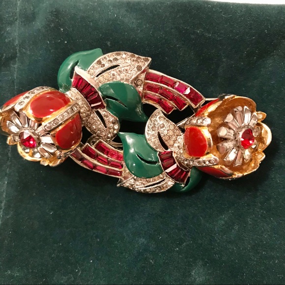 Coro Jewelry - Coro Duette Brooch Dress Clip 1938 Gene Verrecchio